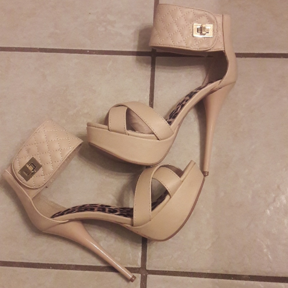 Qupid/ Quilted/ Ankle Strap/ Heels